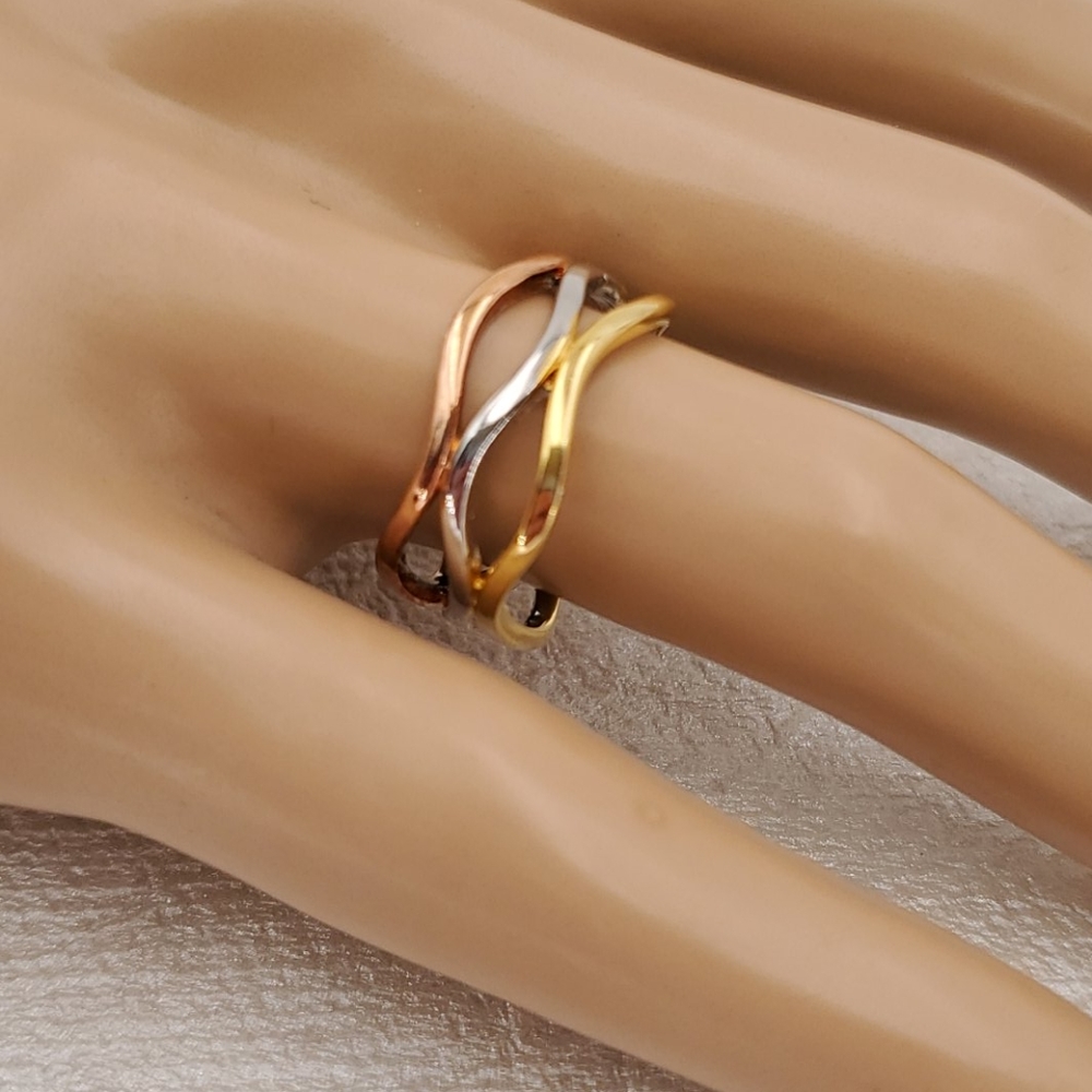 Ashlynn Avenue Gold Plated Trio Ring, Size 6-1/4